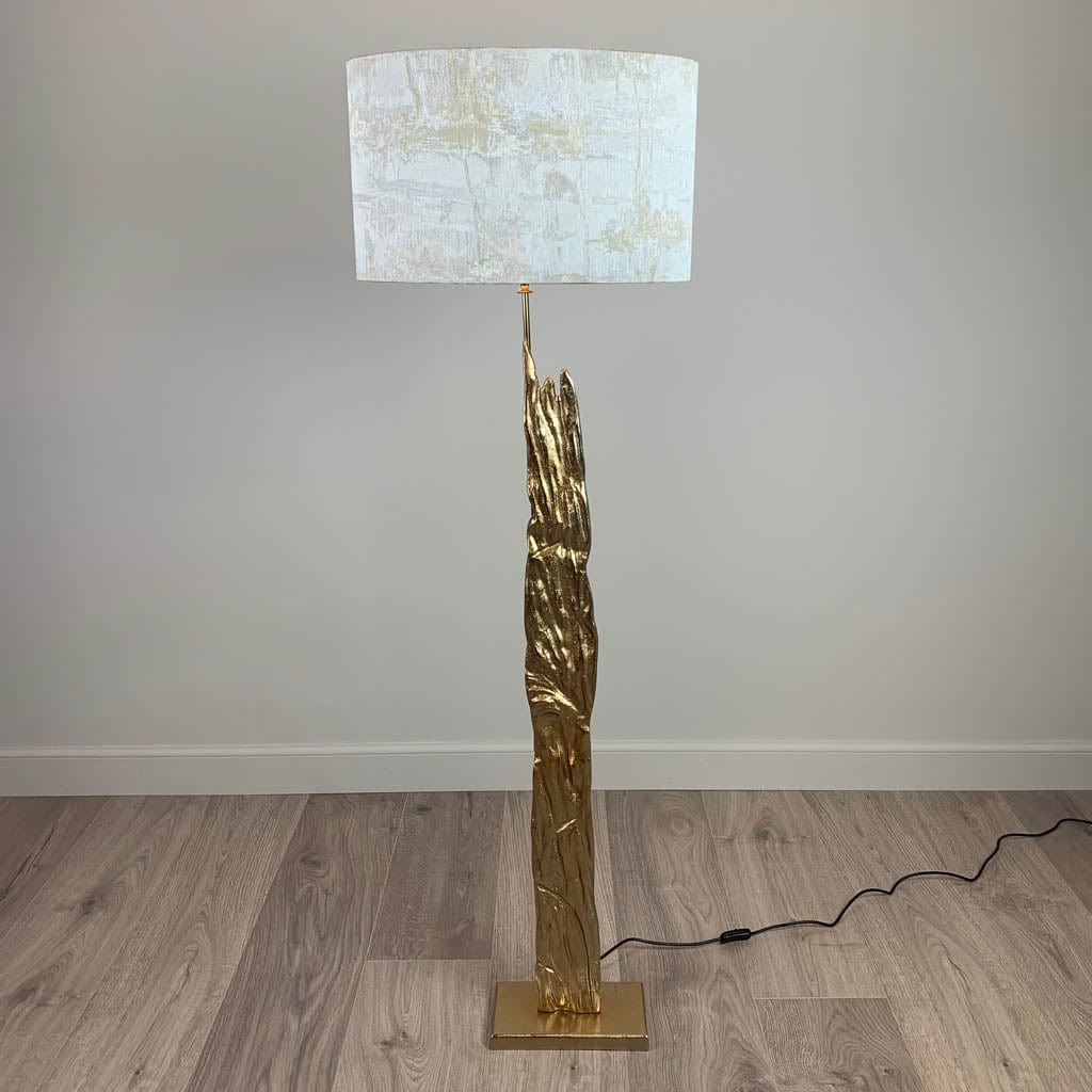 Trident Gold Floor Lamp with Hazel 1 Oval Shade