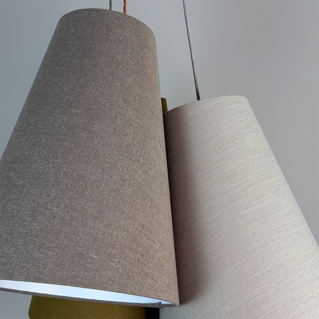 Troika Triple Pendant Shades in Saxon Linen