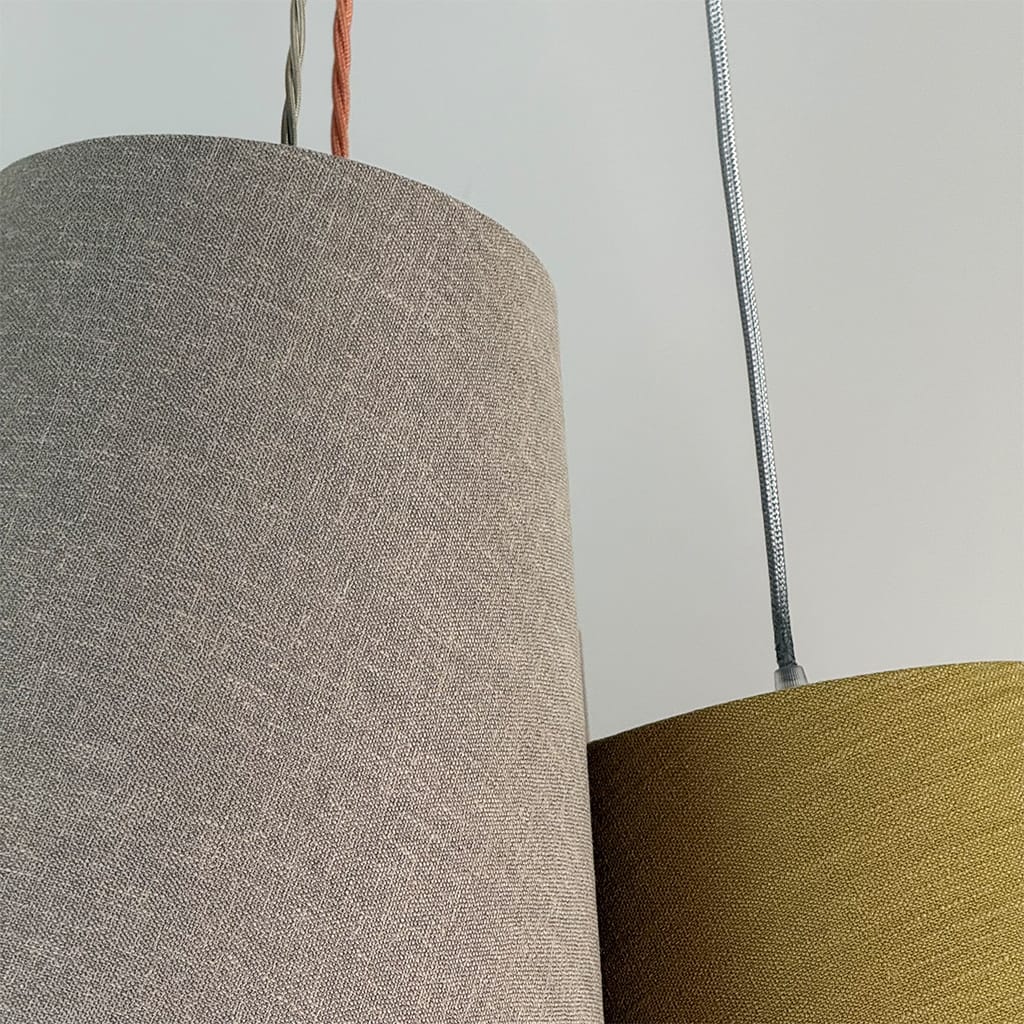 Troika Triple Pendant Shades in Saxon Linen