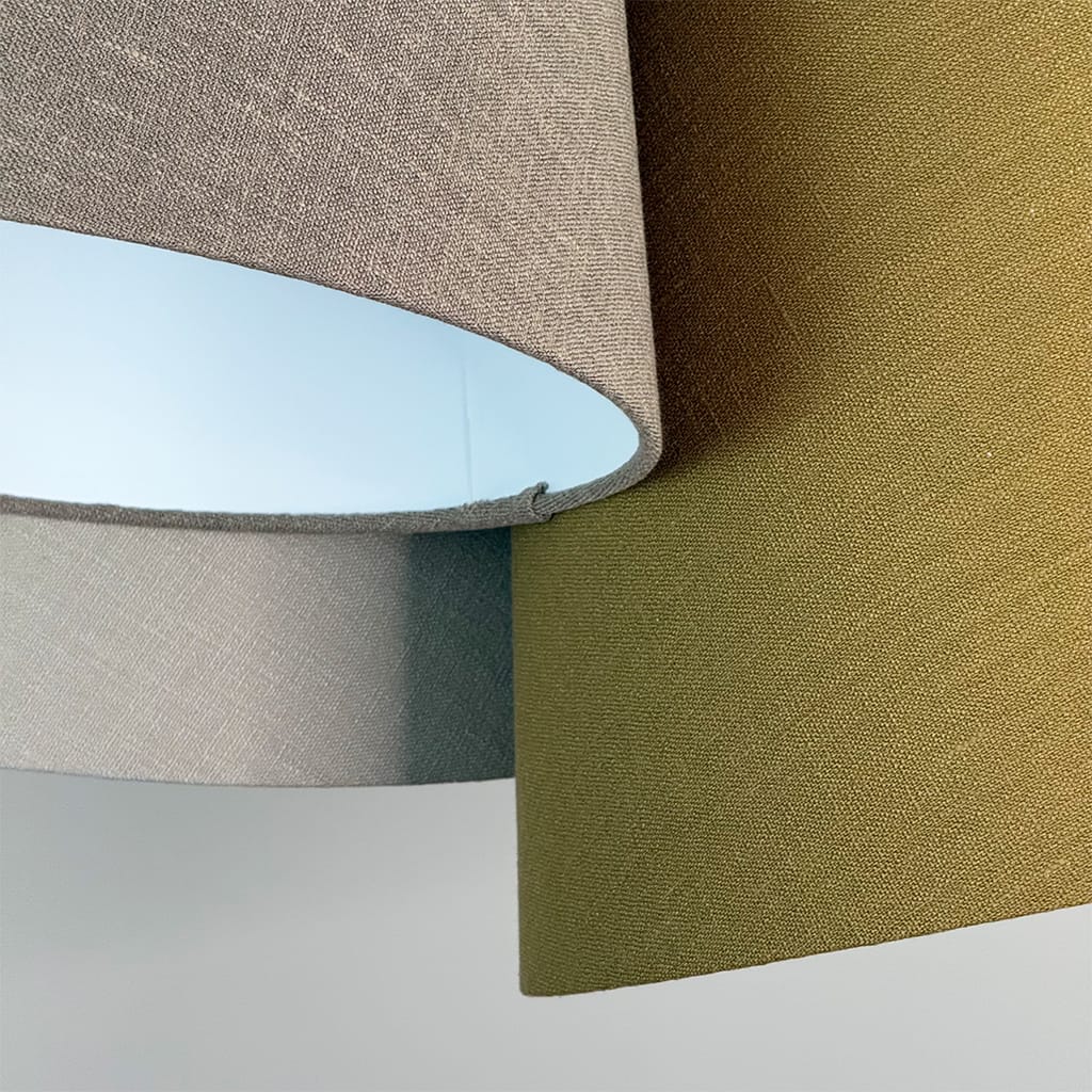 Troika Triple Pendant Shades in Saxon Linen