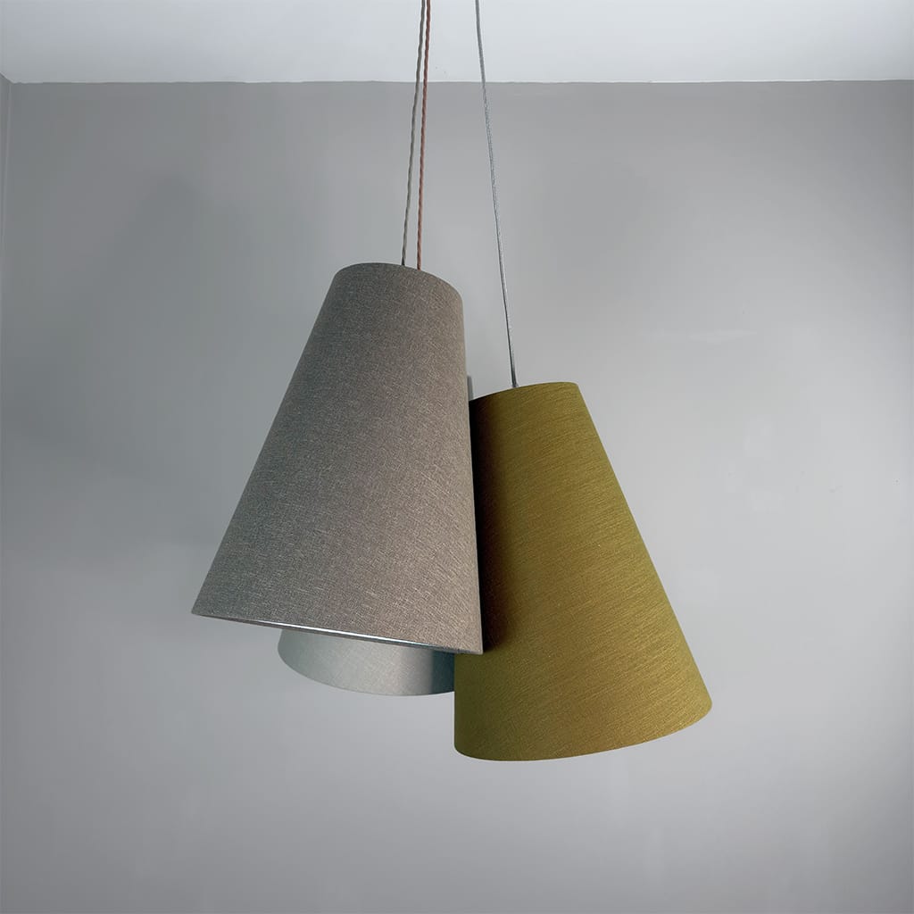 Troika Triple Pendant Shades in Saxon Linen