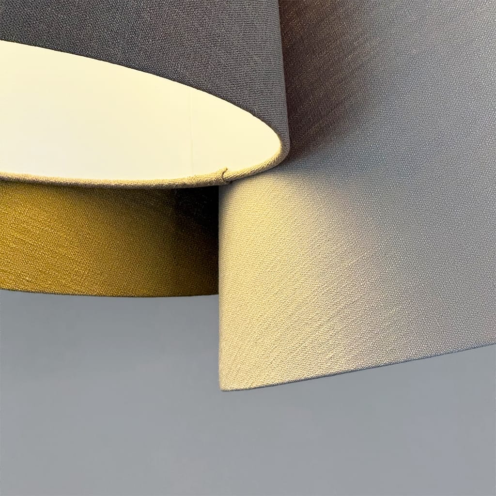 Troika Triple Pendant Shades in Saxon Linen
