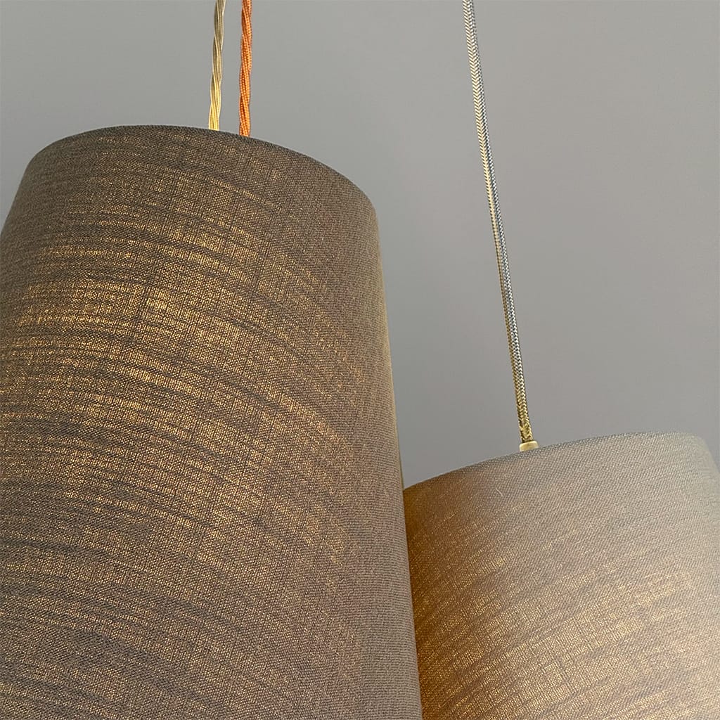 Troika Triple Pendant Shades in Saxon Linen