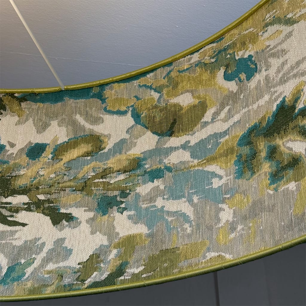 Lingdale Teal Lined Pendant Shade with Tussah Veridian