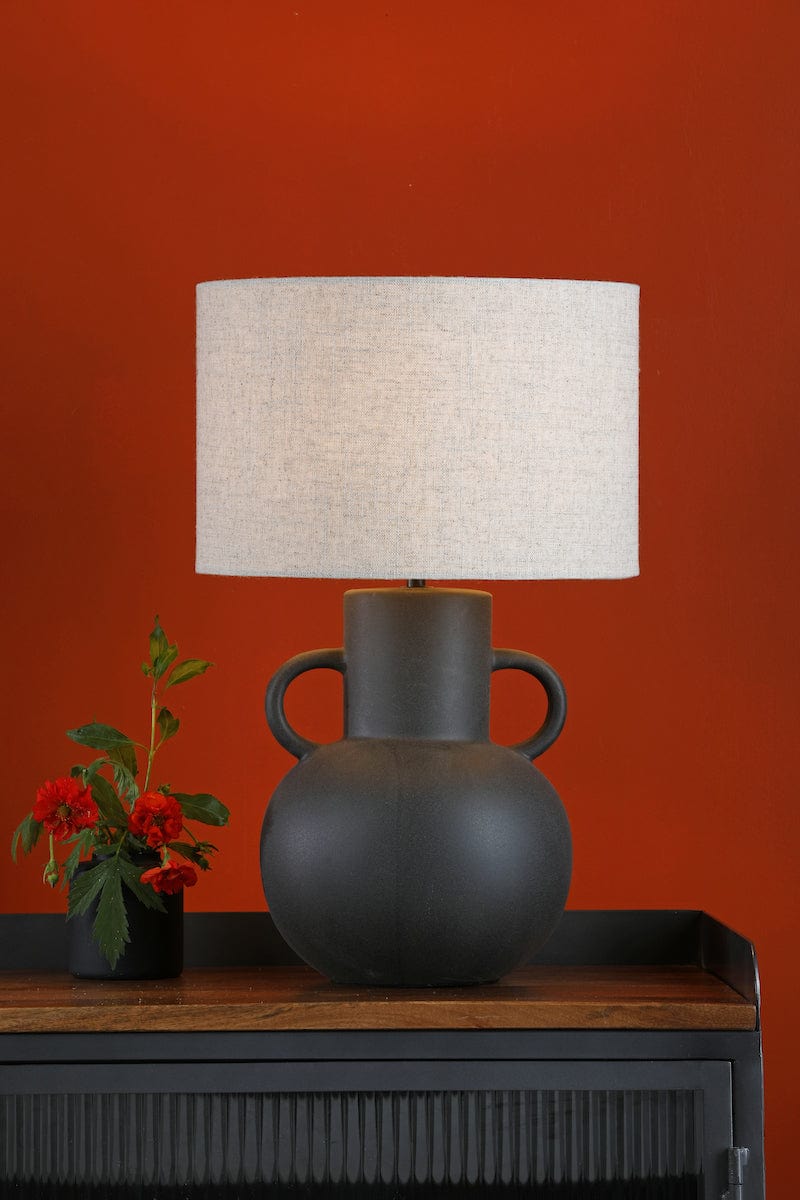 Urn Black Table Lamp with Shade