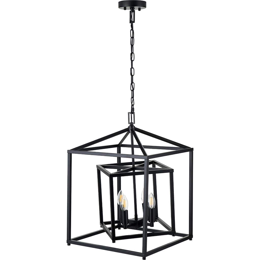 Anis Black Metal 4 Light Cube Pendant