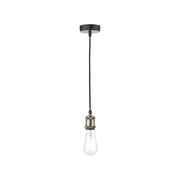 Waco Single E27 Suspension Antique Brass Matt Black