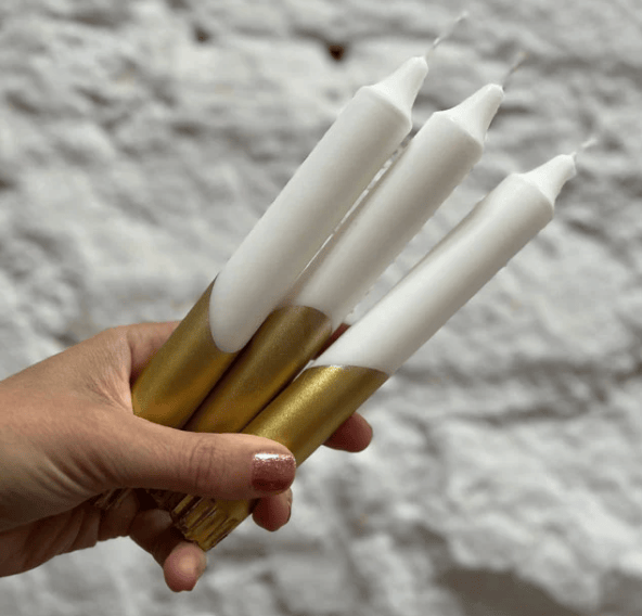 White & Gold Candle