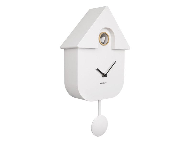 Wall Clock Modern Cuckoo ABS White