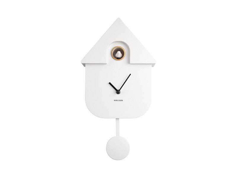 Wall Clock Modern Cuckoo ABS White