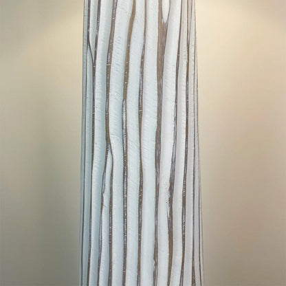 White Wood Effect Floor Lamp with Tussah Bronze Shade