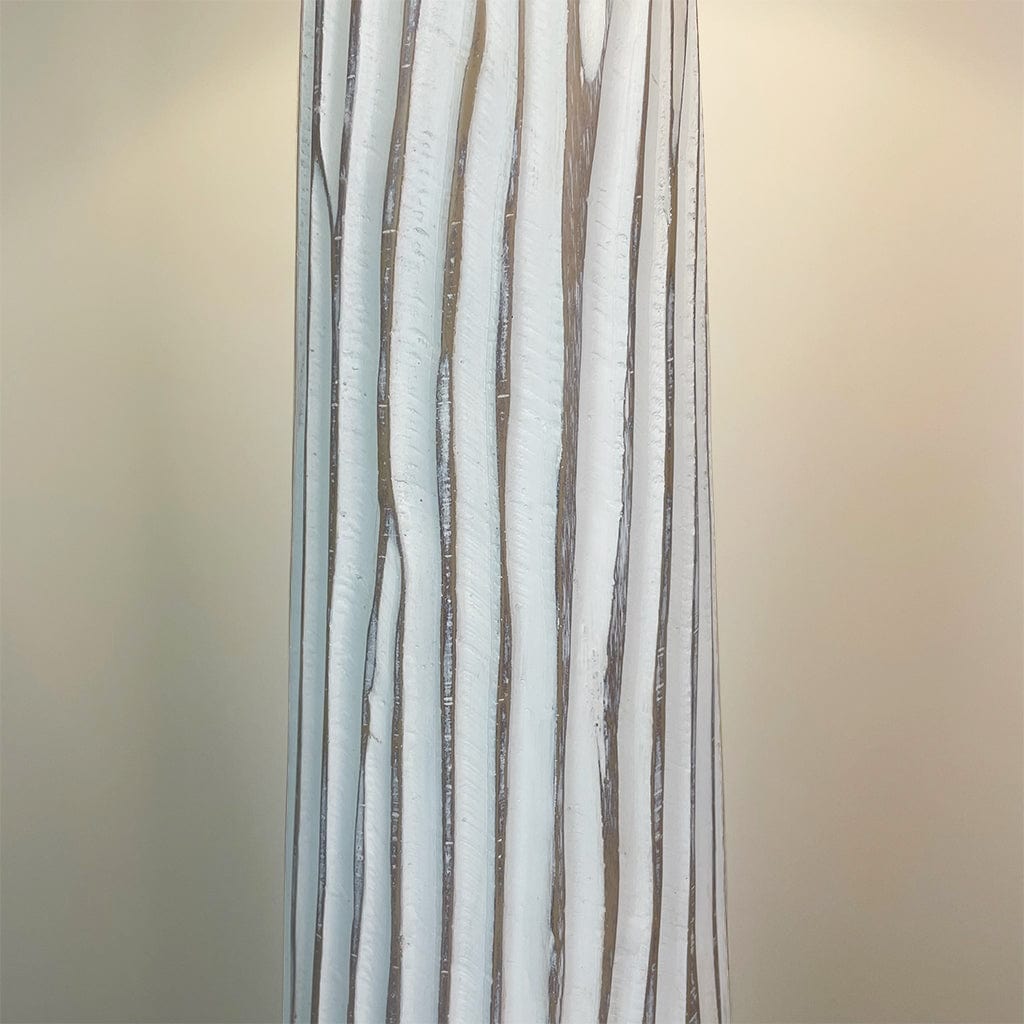 White Wood Effect Floor Lamp with Andes Clay Shade