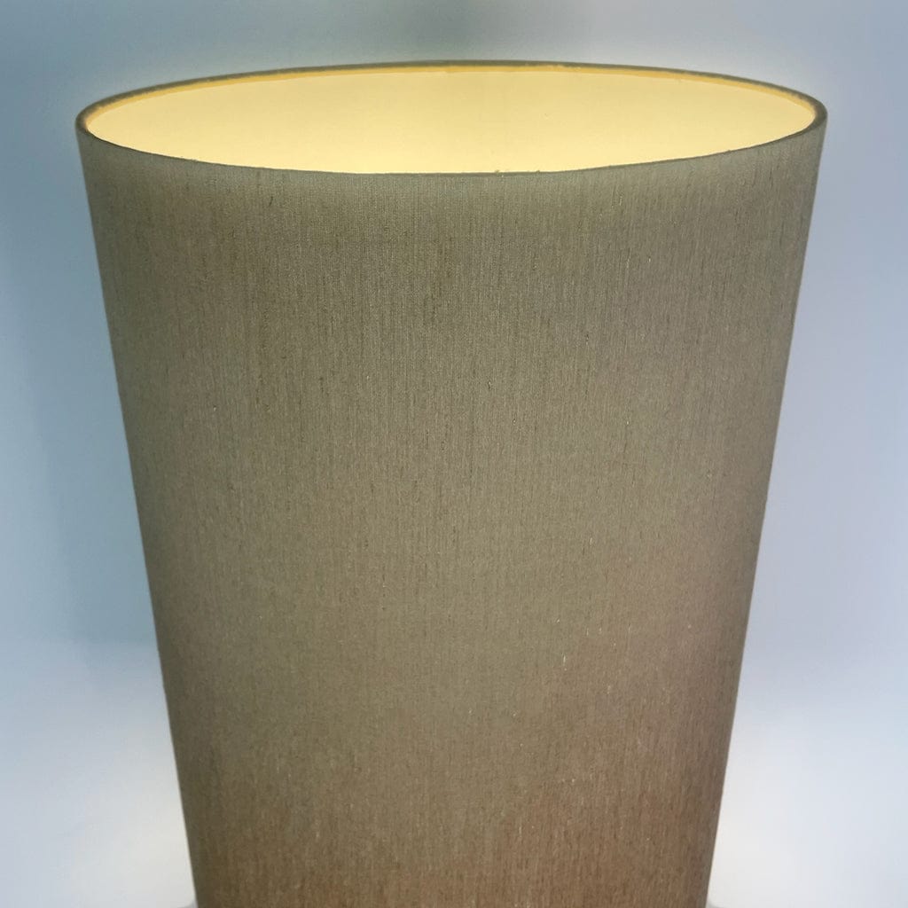 White Wood Effect Floor Lamp with Tussah Bronze Shade