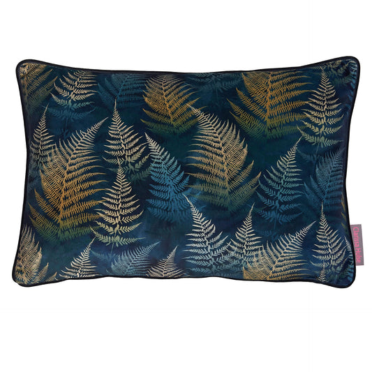 Clarissa Hulse Woodland Fern Ink Blue Cushion 40cm x 60cm