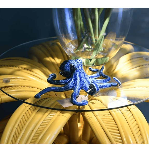 Octopus Ornament Ocean Blue Ceramic