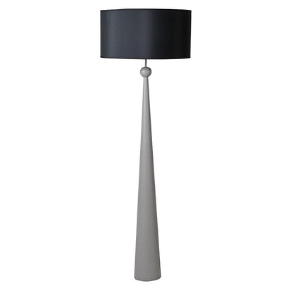 Grey Painted Wooden Floor Lamp with Stratus Charcoal Shade