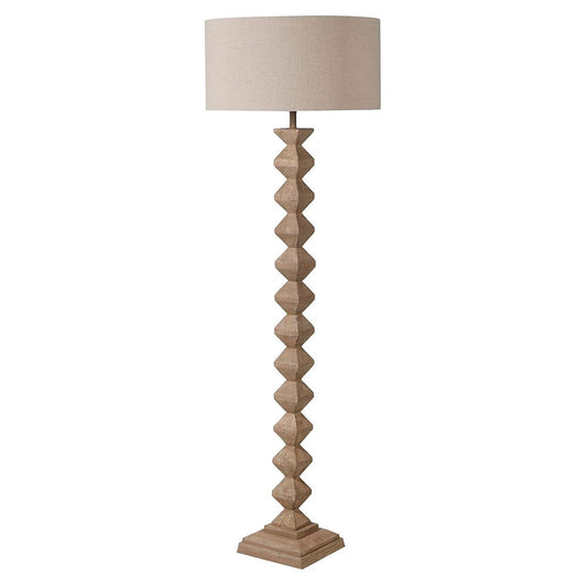 Ridged Floor Lamp with Linen Shade