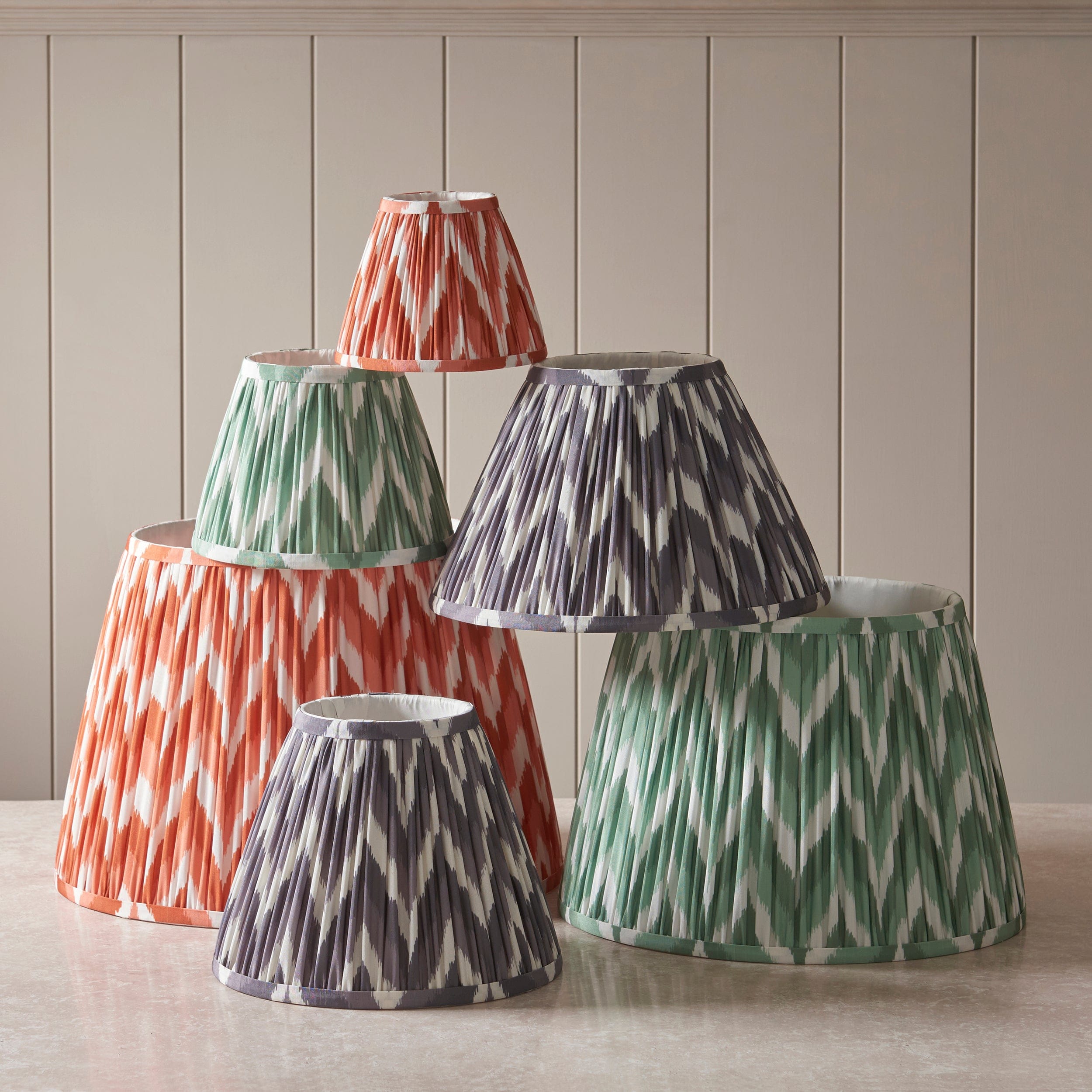Zig Zag Pleated Shade - Green