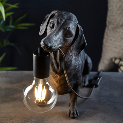 Dexter Matt Black Dachshund Table Light