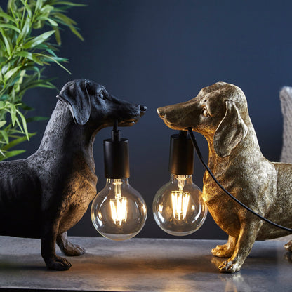 Dexter Matt Black Dachshund Table Light