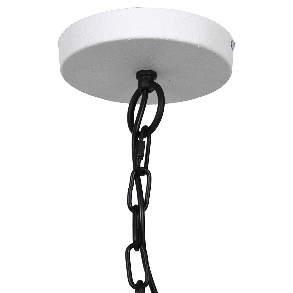 Elegant 12-Light White & Black Chandelier
