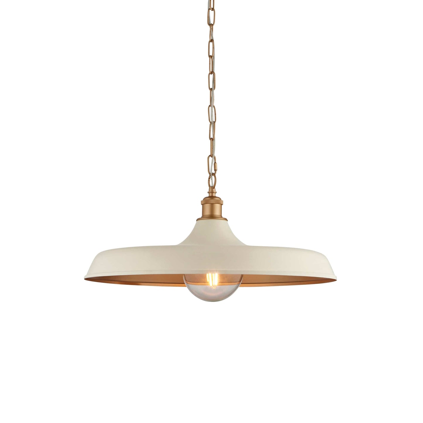 Tromso Matt White & Satin Gold Pendant