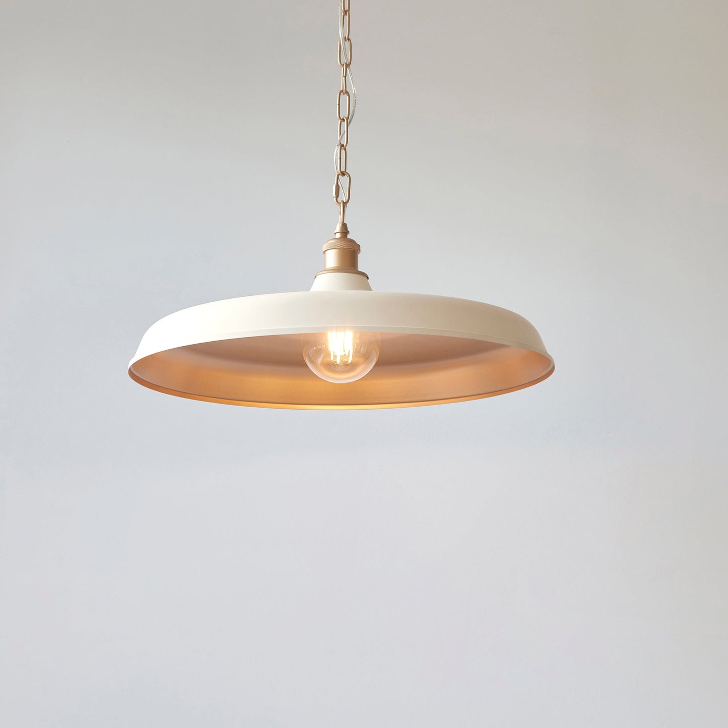 Tromso Matt White & Satin Gold Pendant