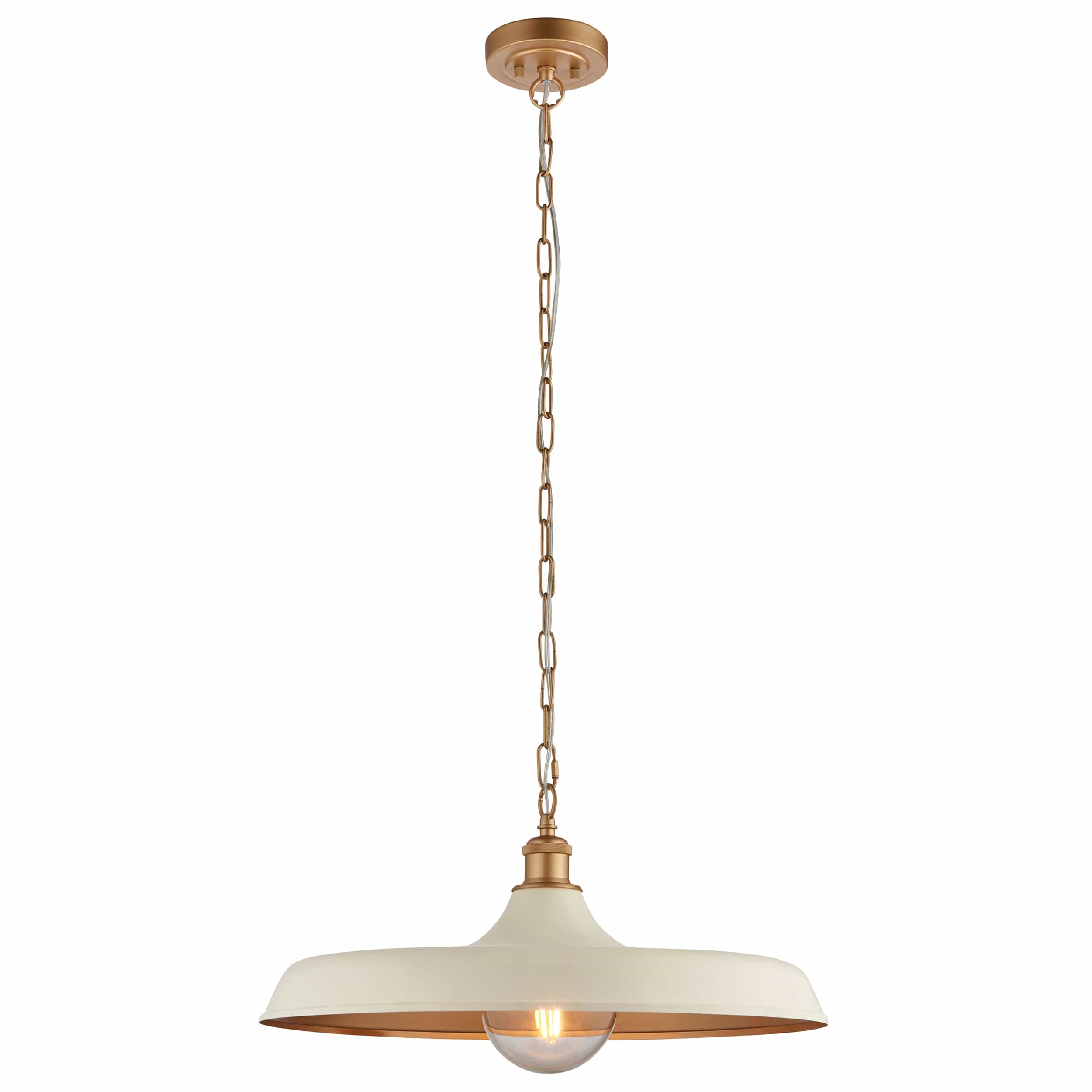 Tromso Matt White & Satin Gold Pendant