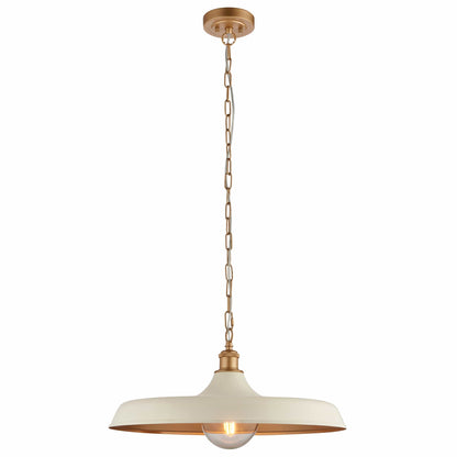 Tromso Matt White & Satin Gold Pendant