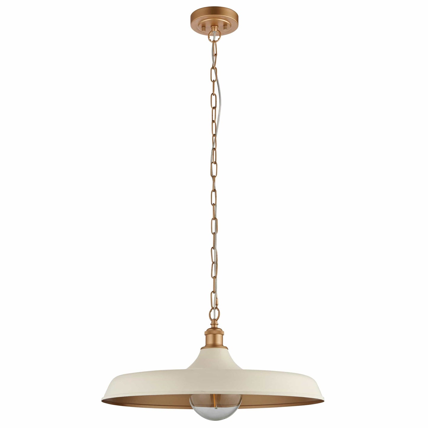 Tromso Matt White & Satin Gold Pendant