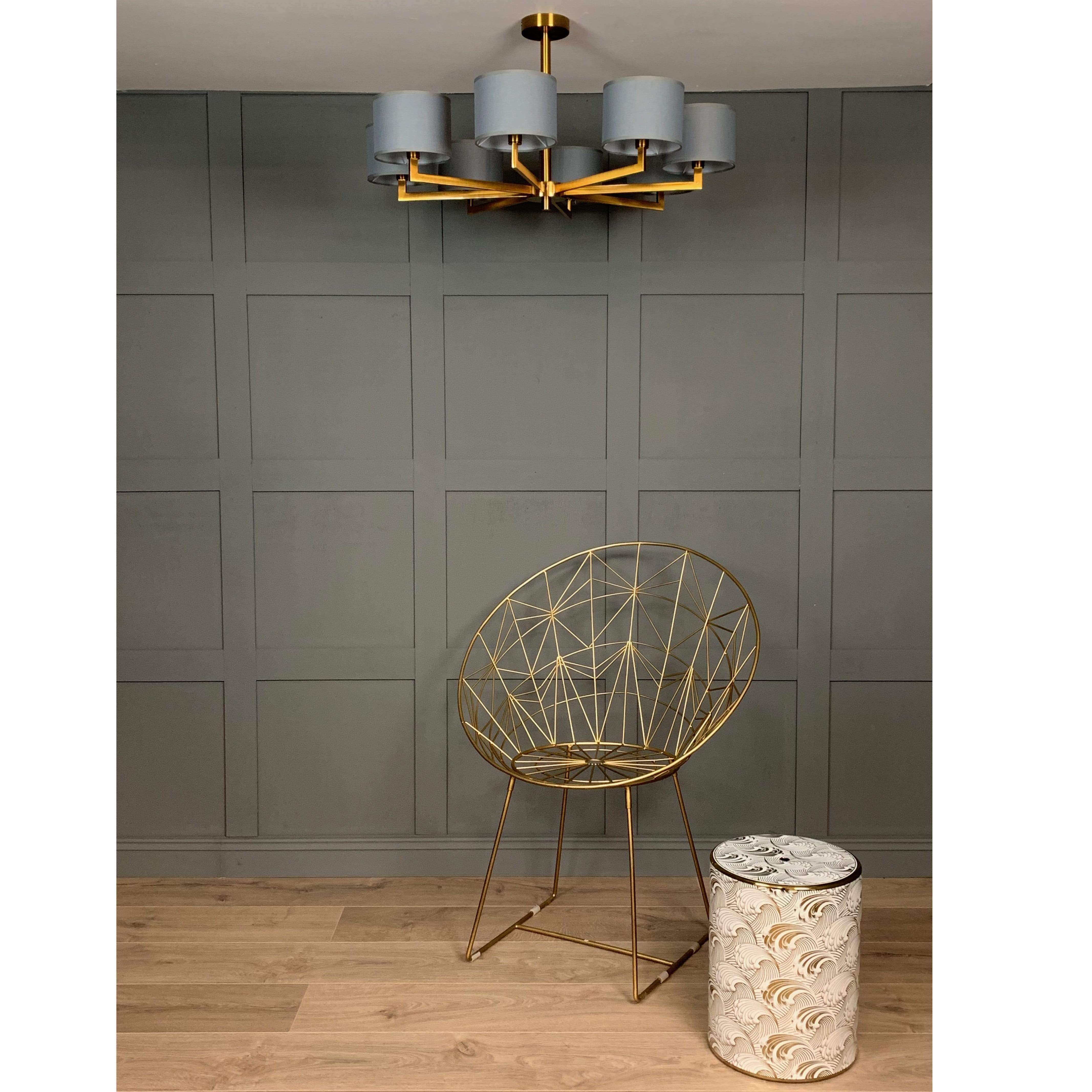 Hallburn Large Antique Gold 8 Light Ceiling Fitting