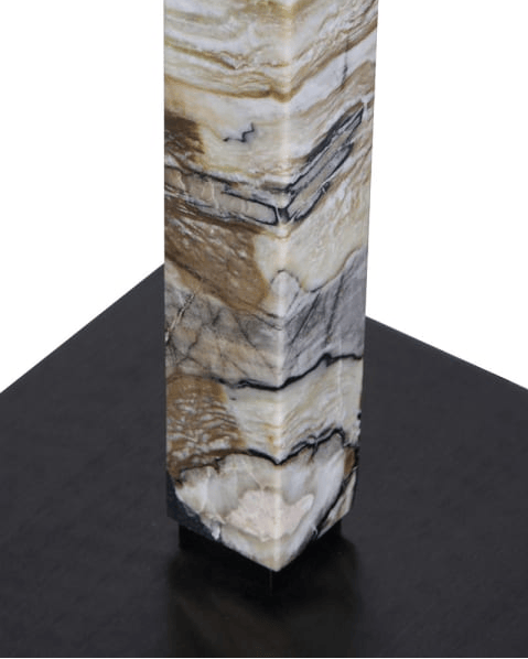 Marble Pillar Table Lamp with White Linen Shade