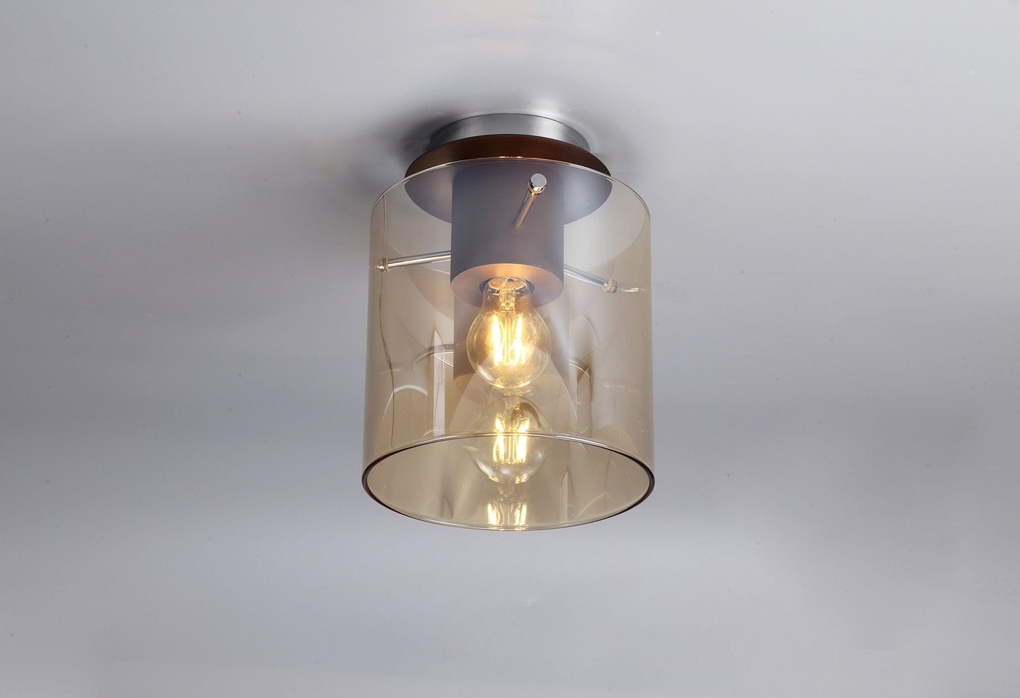 Moonlight Round 1 Light Mocha Flush Ceiling Light