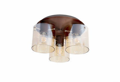 Moonlight Round 3 Light Mocha Flush Ceiling Light