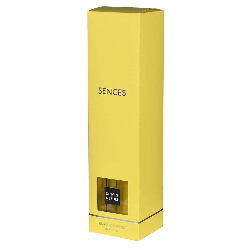 A yellow box packaging with the brand name SENCES on it.