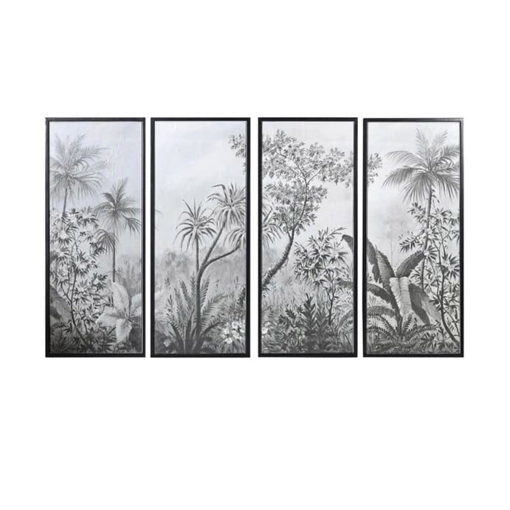 Set of four framed palm print pictures