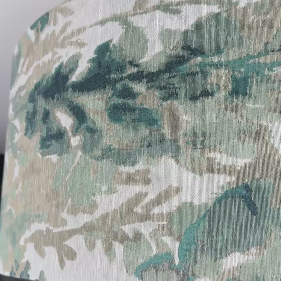 Close up video of the lingdale abstract teal blue and duck egg 