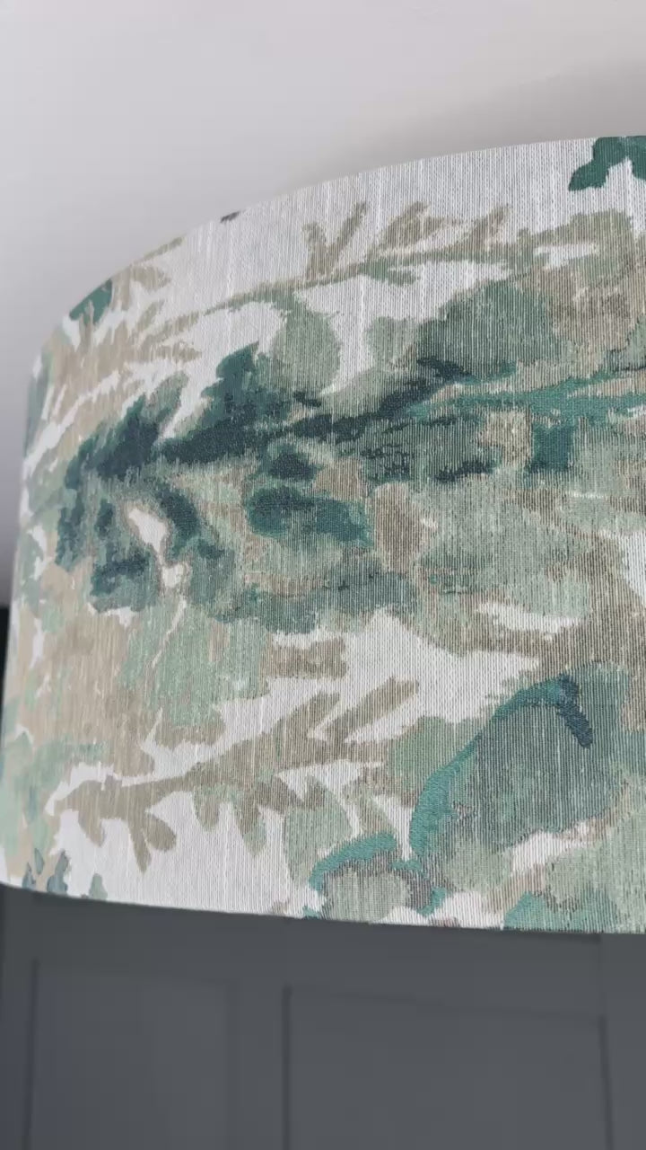 Load video: Close up video of the lingdale abstract teal blue and duck egg 