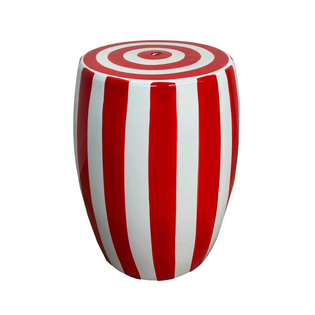 Patterned Red Stool Red Stripe Ceramic Stool – Cotterell & Co