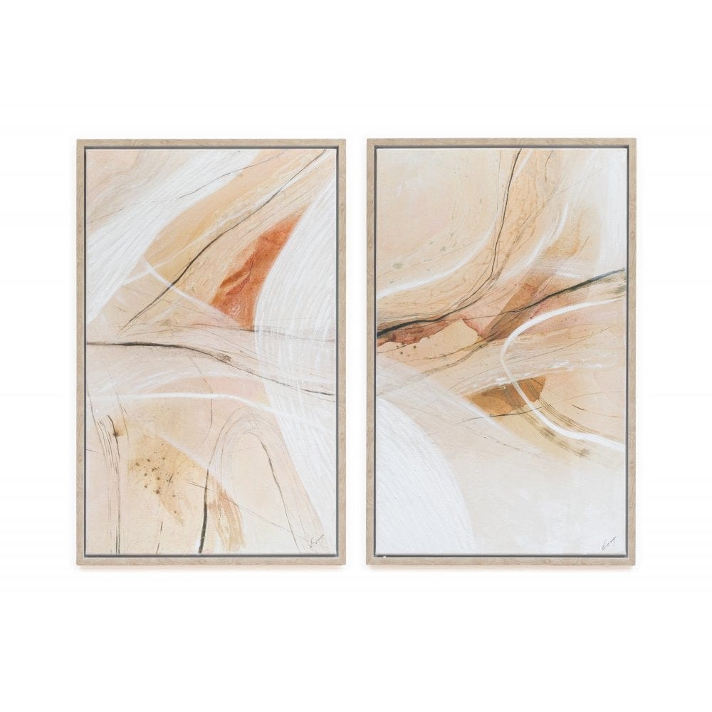 Alora Coral & Natural Canvas Wall Art