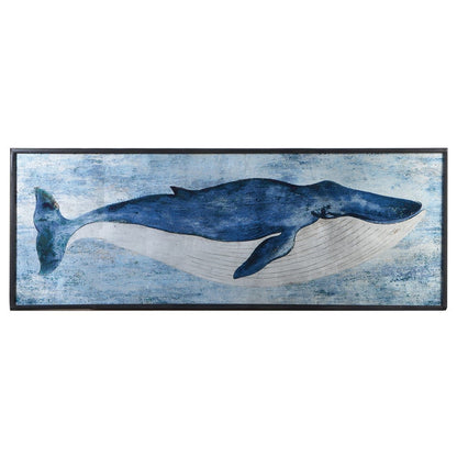 Whale Picture in a black frame on a white background