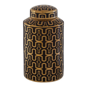 Astor Small Ceramic Jar Black/Gold