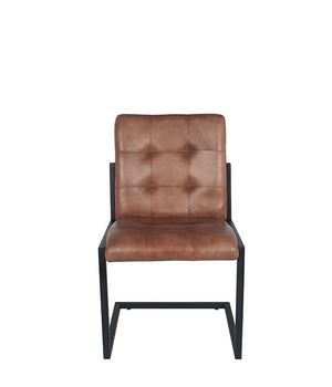 Vintage Brown Leather & Iron Chair