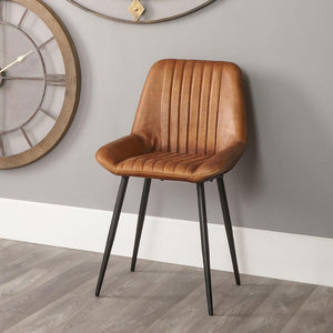 Angelo Leather & Iron Retro Dining Chair