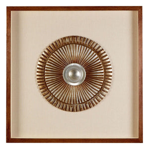 Framed Round Two Tone Carving - Beige & Bronze