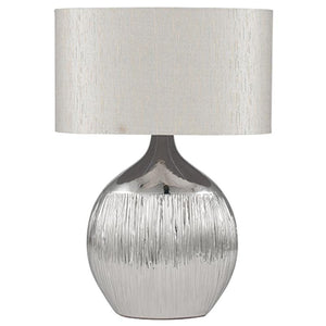 Silver Scratched Ceramic Table Lamp