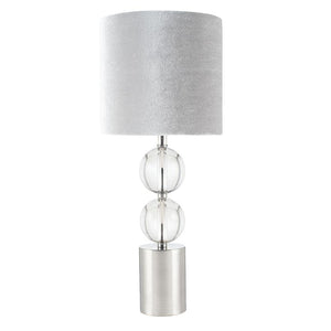 Brushed Chrome and Clear Ball Table Lamp