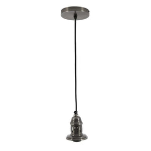 Dark Antique Silver Metal Electrical Ceiling Fitting for Café & Dome Pendants