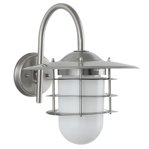 Stainless Steel & Glass Hanging Outdoor Wall Light