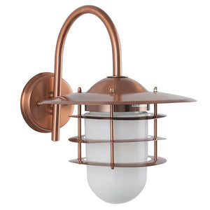 Copper & Glass Hanging Outdoor Wall Light